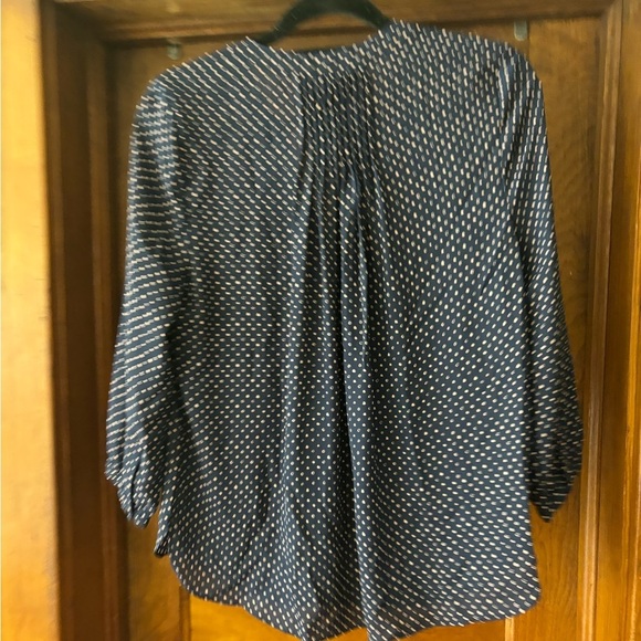 NYDJ Blue 3/4 Sleeve Button Down Blouse - Picture 6 of 9